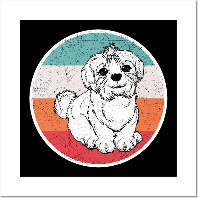 Vintage Retro Maltese Wall Art by aaltadel